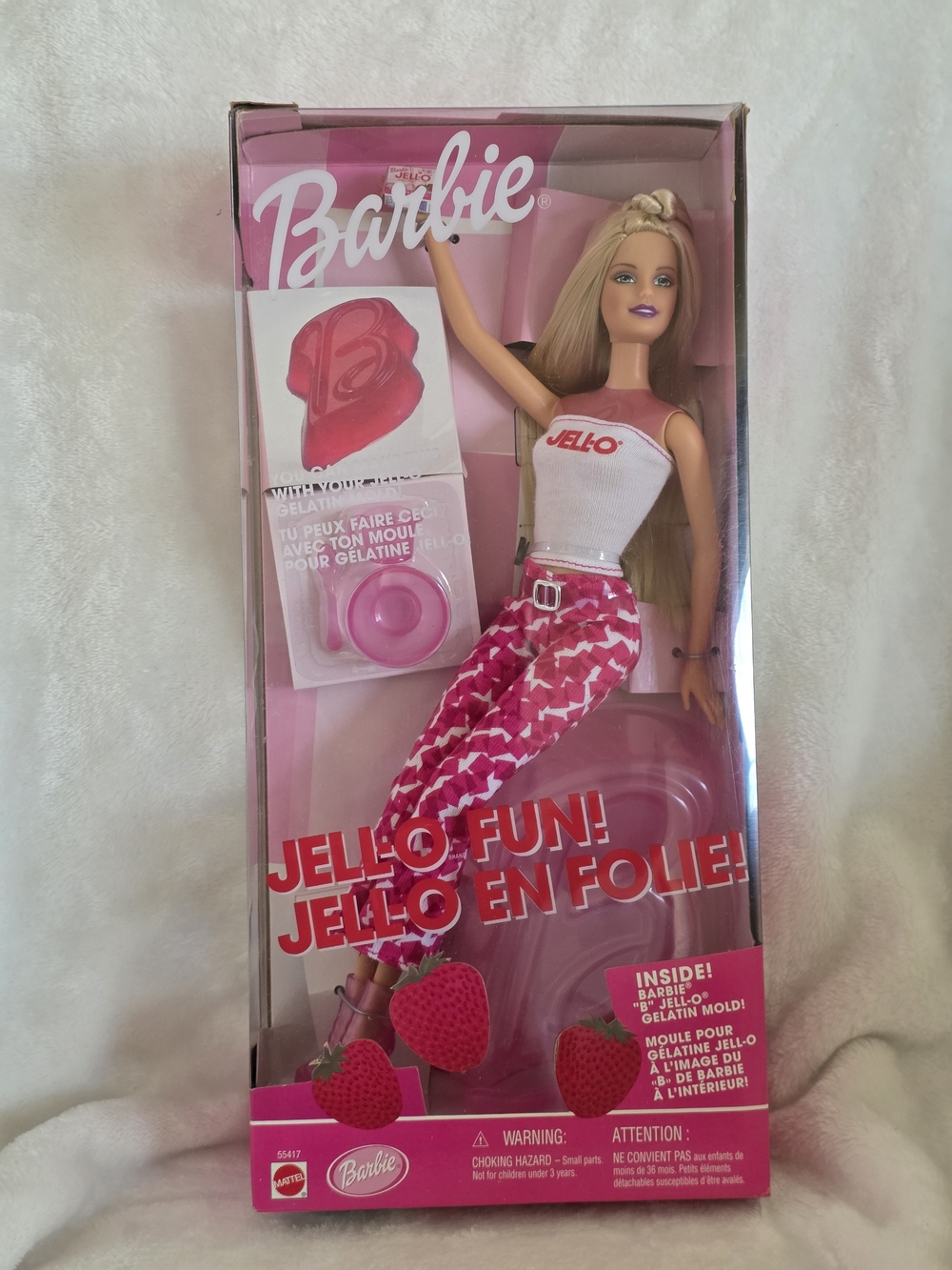 NRFB 2001 Barbie Jell-O Fun! Doll #55417 Vintage Mattel Pink Pattern Pants Mold